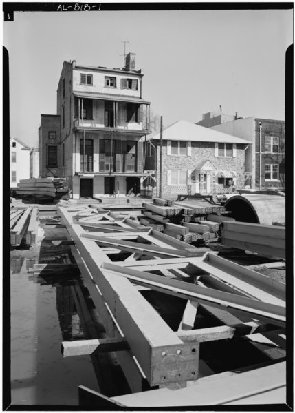 File:GENERAL VIEW, No. 310 - Bloodgood's Row, 306, 308 and 310 Monroe Street, Mobile, Mobile County, AL HABS ALA,49-MOBI,76-2.tif