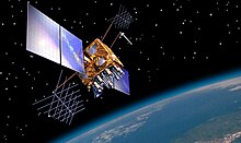 A Global Positioning System Block II satellite on orbit. GPS-IIRM.jpg