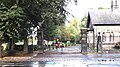 Gateway, gates and railings to Bootham Park Hospital. 1857-58. Grade II listed.