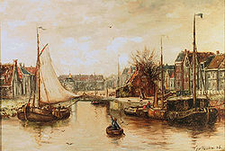 Binnen-Damsterdiep (1886) door Gerrit van Houten.