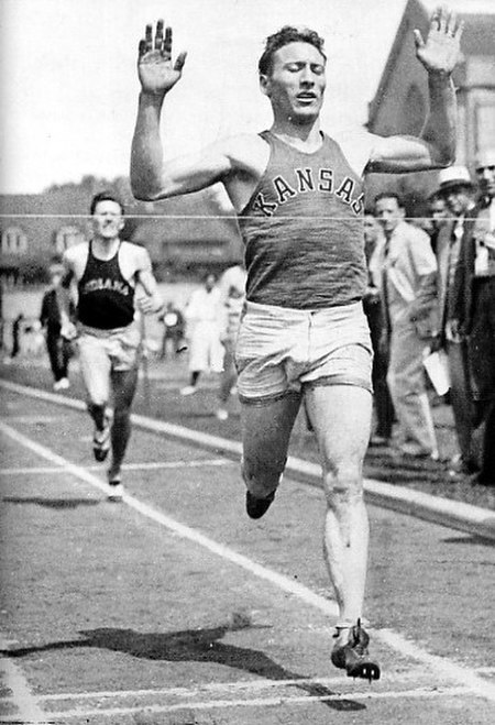 Glenn Cunningham competing for KU circa 1933.jpg