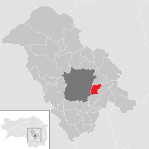 Location of the municipality of Hart bei Graz in the Graz-Umgebung district (clickable map)