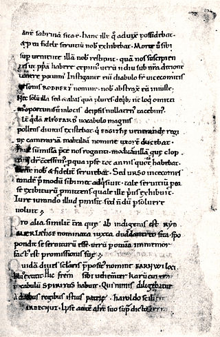 <i>Hemmings Cartulary</i> 11th century English manuscript
