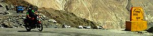 Drive Slow sign by Himank in the Nubra Valley, Ladakh, India. Himank - Drive slow.jpg