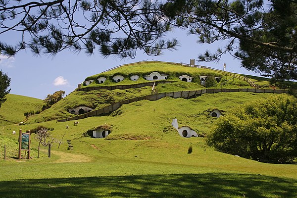 A farm near the town of Matamata in the Waikato stood in for Hobbiton in the Lord of the Rings series.