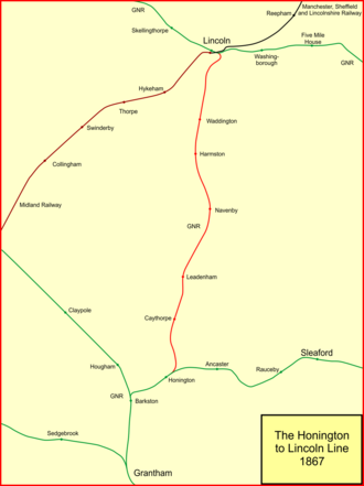 The Grantham and Lincoln railway line Honington line.png