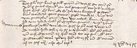 Account of a meeting by the Brotherhood on occasion of Jan van Boexstel becoming sworn member, Goert Grotert schepen, Vranc van Gunterslaer priest, Jan van Achel brother, Vranc van Guntselaer married, Zijmon schoolmaster and Jeroen painter. 1488.