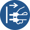 M006 – Disconnect mains plug from electrical outlet