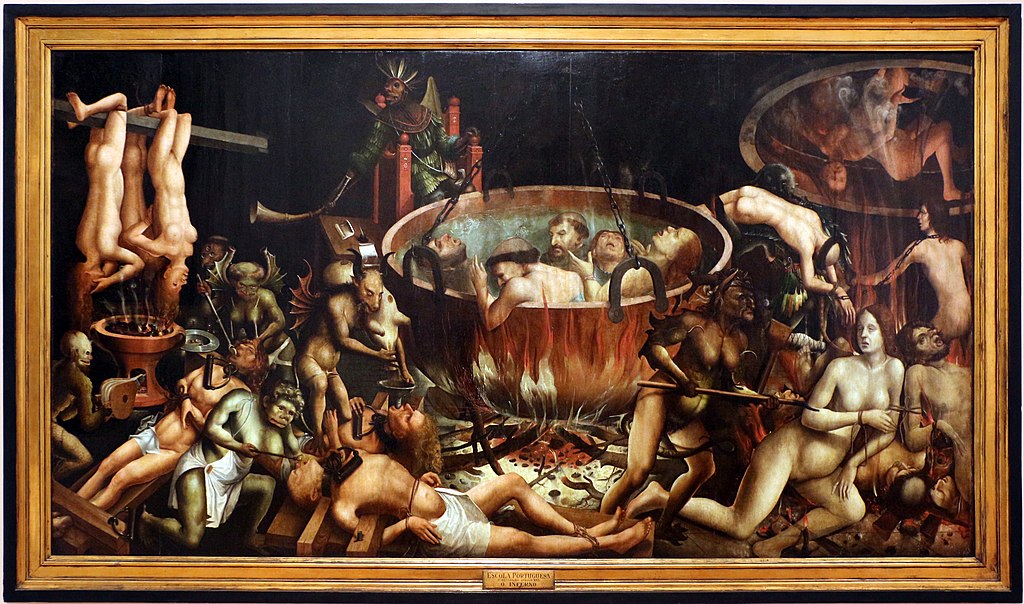 Peintre Portugais inconnu "Enfer" (1510-20) au Musée national des Arts Anciens de Lisbonne - Photo Sailko