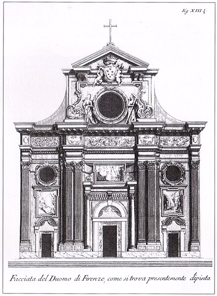 File:Incisione con la facciata del duomo nel 1733 di Bernardo Sansone Sgrilli.jpg