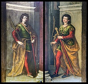 Deux tableaux par Pietro Mera représentant Saint Jean et saint Paul dédicataires de l'église.