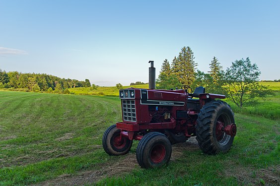 International Tractor parked in a field near Shunk, PA, USA.