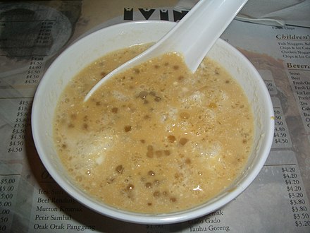 A bowl of gula melaka sago