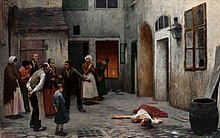 Murder in the House by Jakub Schikaneder, 1890 Jakub Schikaneder - Murder in the House.JPG