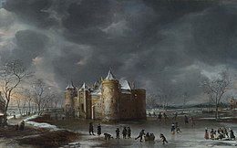 Jan Abrahamsz. Beerstraaten - Le château de Muiden en hiver.jpg