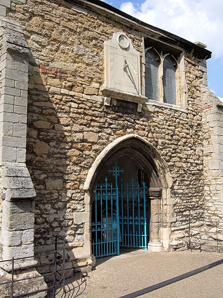 The south porch of St Peter's church, Wisbech. The school originally met in the room above