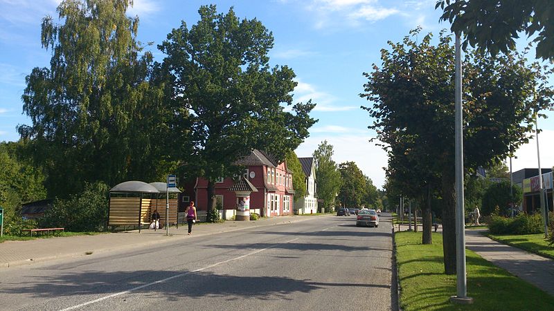 File:Kesk tänava turupoolne ots Elvas, vaade Valga maantee ristmikult, 31. august 2013.jpg