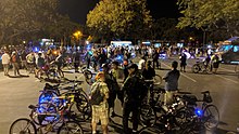 San Jose Bike Party in San Jose, California (July 2019). Kluft-photo-2019-07-19-SJBP-regroup2a.jpg