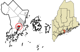 Location in Knox County and the state of Maine