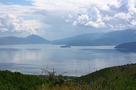 Lake Prespa as seen from Slivnica Monastery