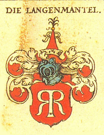 Langenmantel vom RR family coat of arms as shown in Siebmachers Wappenbuch (1605).