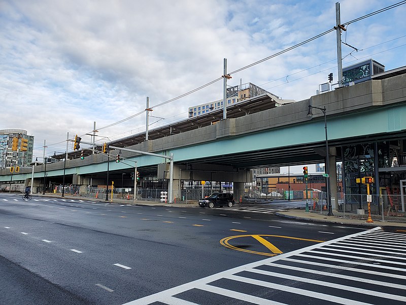 File:Lechmere station construction from Lechmere Square, December 2021.jpg