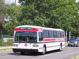 Former branding of Liberty Lines Express Liberty Lines 3006 MTA Bus 7825.jpg