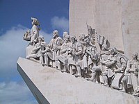 Escultura n'honor de la Edá de los Descubrimientos y los navegantes portugueses. Lisboa, Portugal.