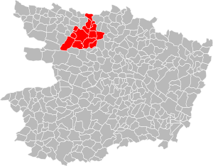 Location of the CC de la Région du Lion-d'Angers in the Maine-et-Loire department