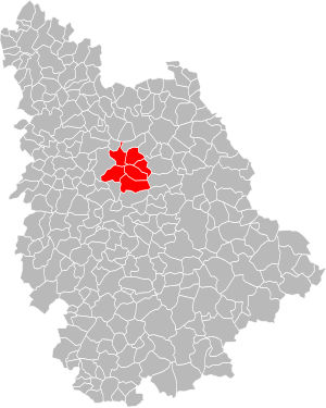 Location of the CC du Val Vert du Clain in the Vienne department