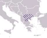 Bordes aproximados de la zona conocida como Macedonia durante la dominación otomana