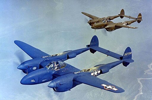 Lockheed P-38J & Lockheed F-5 Lightning in flight