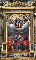 Lorenzo lotto, assunta de mogliano, avec saint Jean Baptiste, Marie-Madeleine, Joseph et saint Pierre de mogliano, 1548.