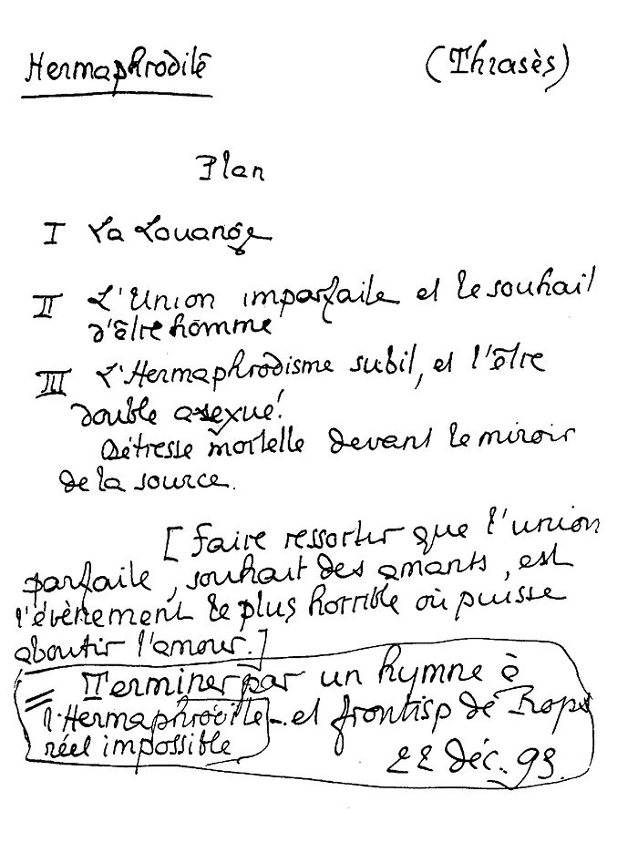 Fac-similé autographe du 3ème tome des œuvres complètes de Pierre Louÿs p.111