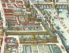 El Louvre, las Tullerías y la Gran Galería en 1615.
