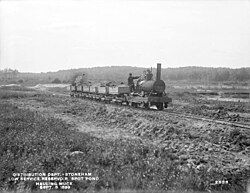 Removal of sludge during the construction of the reservoir, September 5, 1899