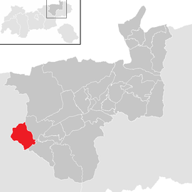 Poloha obce Münster v okrese Kufstein (klikacia mapa)