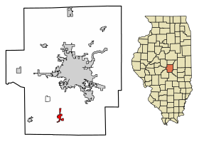 Macon County Illinois Incorporated and Unincorporated areas Macon Highlighted.svg