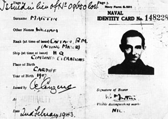 Identity card of Major William Martin, Royal Marines Major Martin.jpg