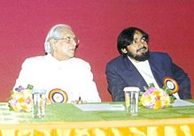 Urdu Poets & Bollywood Lyricists Majrooh Sultanpuri & Ubaid Azam Azmi in a Literary program at Ratnagiri, Maharshtra on 28/11/1999. Majrooh Sultanpuri & Ubaid Azam Azmi.jpg