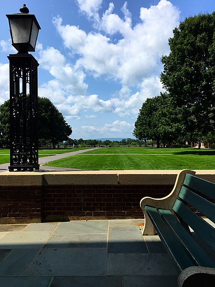 Late summer on Academic Quad seen from Bertrand Library