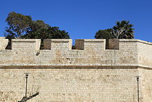 Embrasures at Mdina, Malta Malta - Mdina - Lorenzo Calleja ditch - Il-Foss tal-Imdina 03 ies.jpg