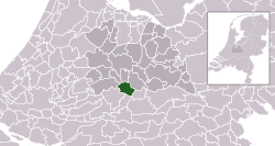 Highlighted position of Vianen in a municipal map of Utrecht