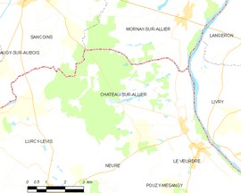 Mapa obce Château-sur-Allier