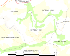 Mapa obce Pont-Bellanger