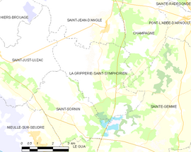 Mapa obce La Gripperie-Saint-Symphorien