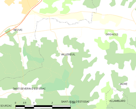 Mapa obce Vallereuil