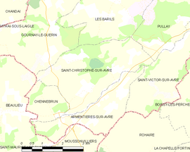 Mapa obce Saint-Christophe-sur-Avre