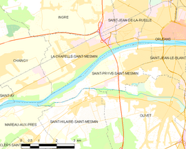 Mapa obce Saint-Pryvé-Saint-Mesmin