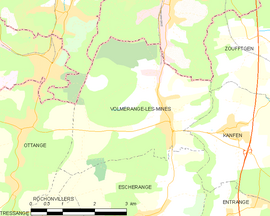 Mapa obce Volmerange-les-Mines